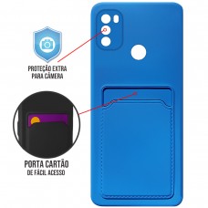 Capa para Motorola Moto G50 4G - Emborrachada Case Card Azul